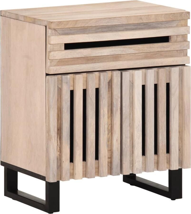 VidaXL Nachtkastje 50x34x60 cm massief ruw mangohout