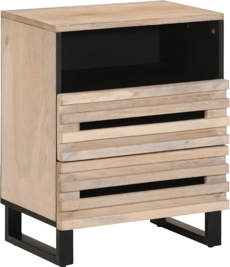 VidaXL Nachtkastje 50x34x62 cm massief ruw mangohout