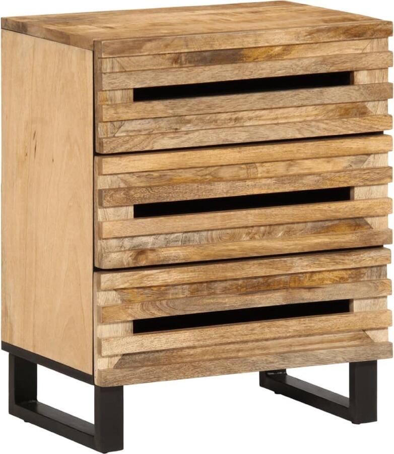 VidaXL Nachtkastje 50x34x62 cm massief ruw mangohout