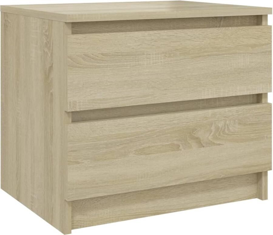 VidaXL Nachtkastje 50x39x43 5 cm Sonoma Eiken Nachtkastje Slaapkamermeubel Houten Nachtstand Sonomakleur Bijzettafel Decoratief Meubel Bruine Meubelen Landelijke Stijl Scandinavische Stijl