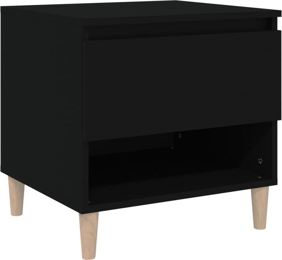VidaXL -Nachtkastje-50x46x50-cm-bewerkt-hout-zwart - Foto 2