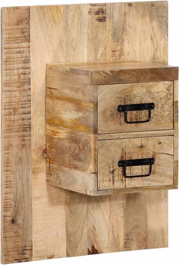 VidaXL Nachtkastje 60x32x80 cm massief ruw mangohout
