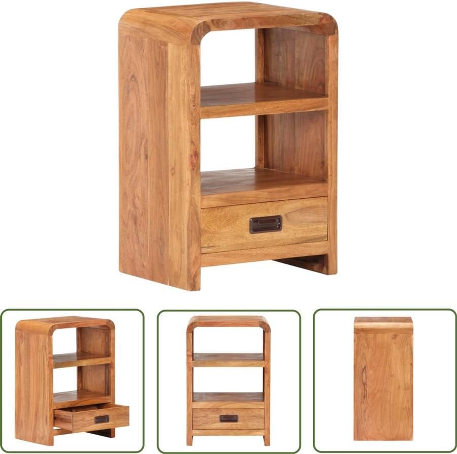 The Living Store Nachtkastje 40x30x60 cm acaciahout met honingafwerking Nachtaandrijftafel Nachtkastje Acacia Honig Kleurtonelement Salonmeubel Kamerdecoratie