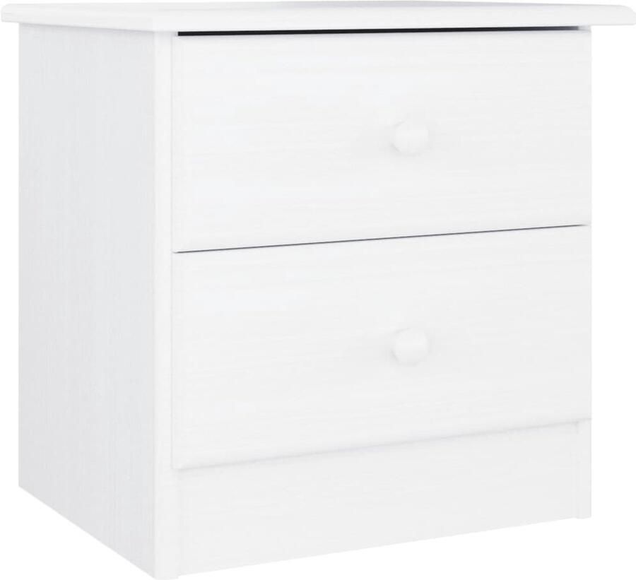 VidaXL Nachtkastje ALTA Wit 41x35x41 cm Nachtkastje Kastje Meubilair Kamer Slaapkamers Grenenhout Witte Meubel Vintage Stijl Landelijke Stijl