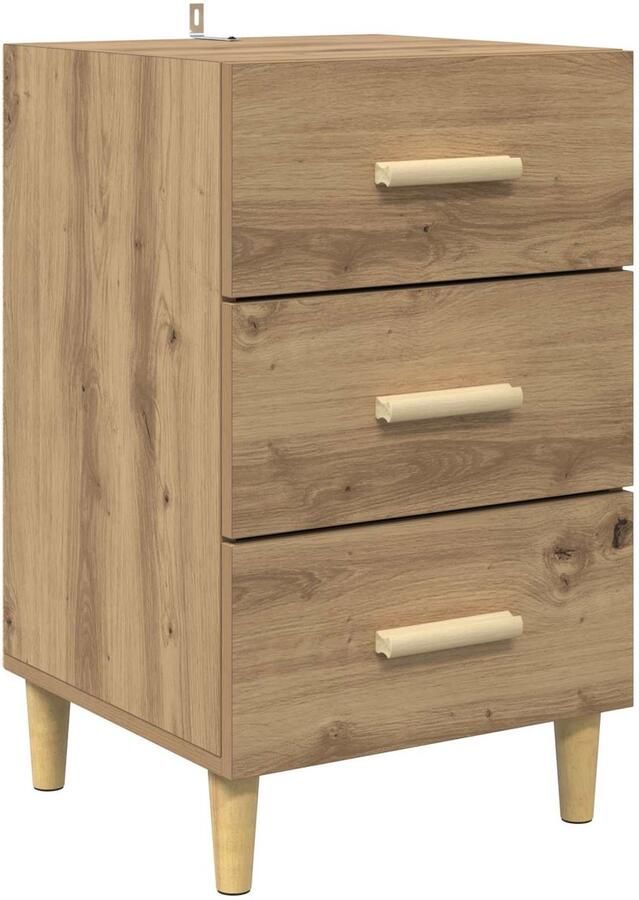 VidaXL Nachtkastje met lade artisanaal eikenkleurig 40 x 40 x 66 cm