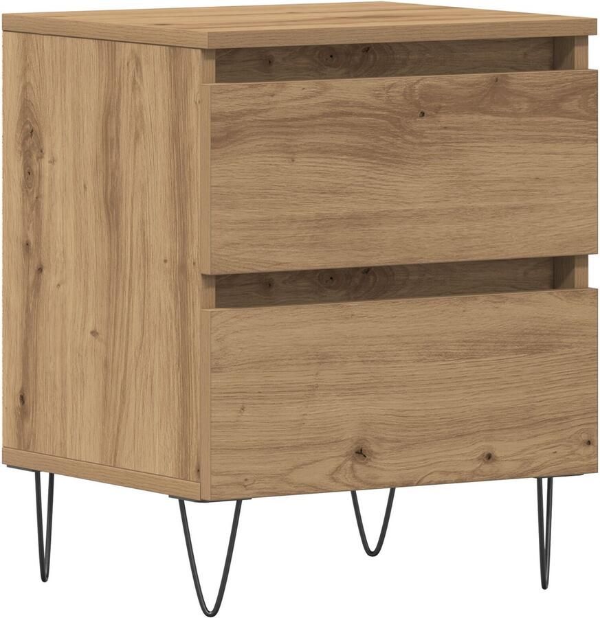 VidaXL Nachtkastje met lade artisanaal eikenkleurig 40 x 35 x 50 cm