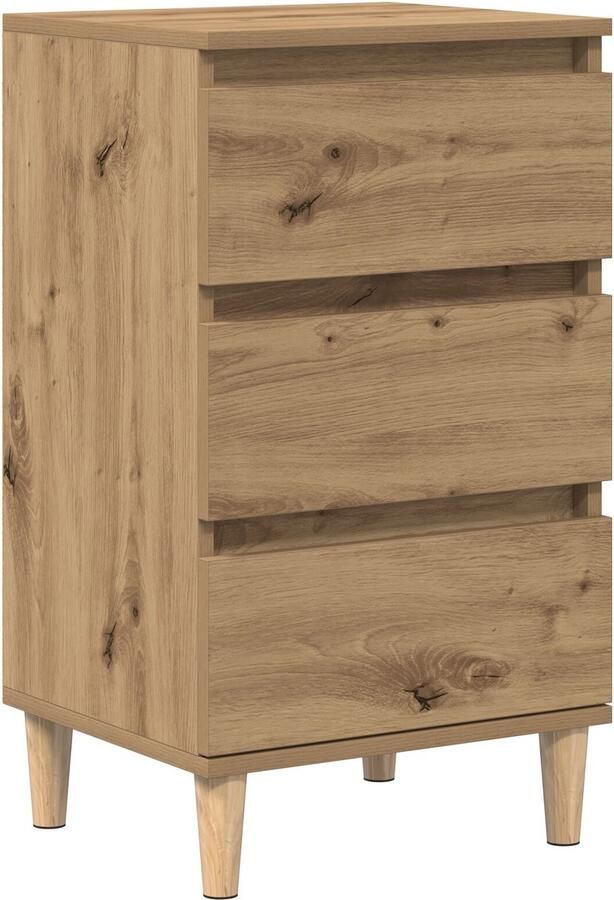 VidaXL Nachtkastje Bewerkt eiken Bewerkt hout Klein Lades Nachtkastje - Foto 2