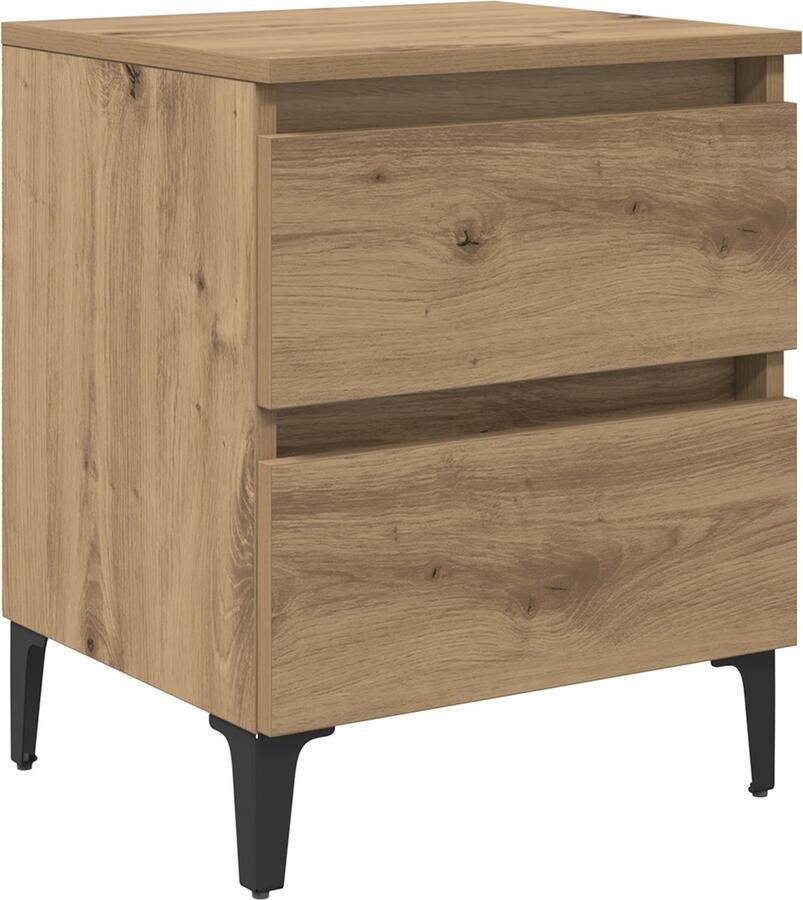 VidaXL Nachtkastje met lade artisanaal eikenkleurig 40 x 35 x 50 cm