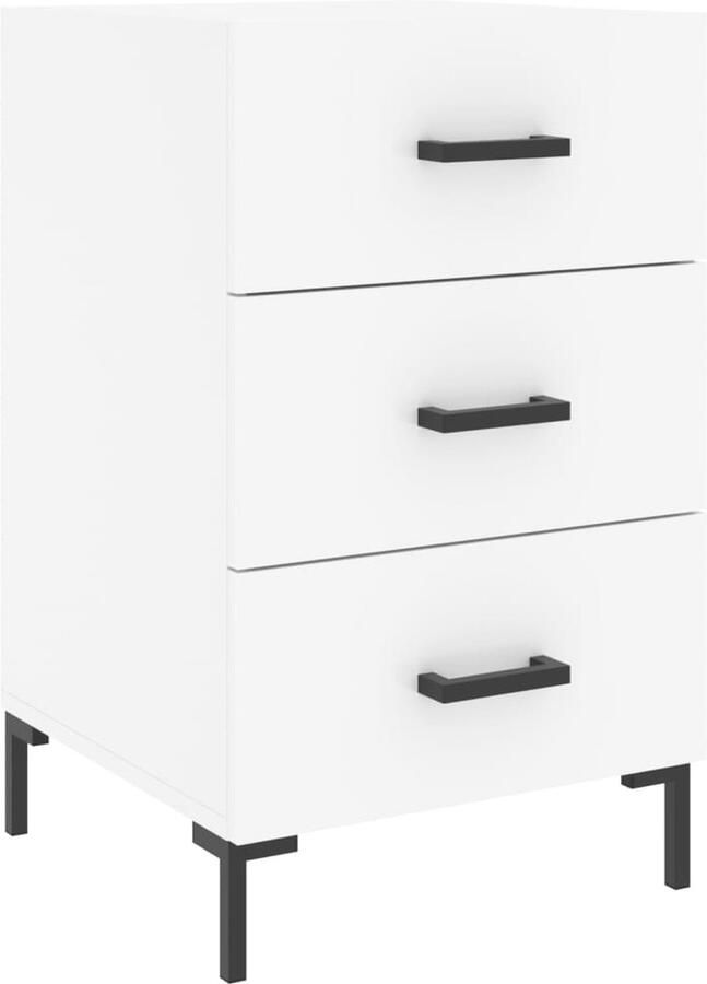 VidaXL Nachtkastje Bewerkt hout 40x40x66 cm Wit Nachtkastje Bijzetkast Kast Modern Minimalistisch Houten Kast Wit Furniture Slaapkamersdecoratie