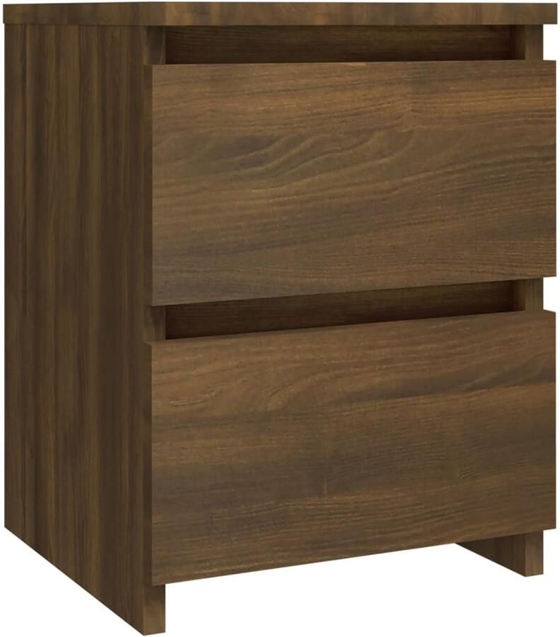 VidaXL Nachtkastje Bruin Eiken 30x30x40 cm Bewerkt Hout