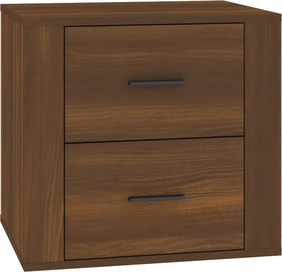 VidaXL Nachtkastje Bruin Eiken 50x39x47 cm Nachtkastje Kastje Bruineiken Houten Meubels Slaapkamermeubelen Decoratief Meubel Stevige Kast Opbergruimte Stijlvol Nachtlampje Bijzettafel