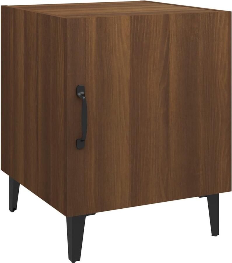 VidaXL Nachtkastje Bruin Eiken Bewerkt Hout Nachtkastje Kastje Houten Nachtkastje Bruine Eiken Bewerkt Hout Slaapkamervloerisdecoratie