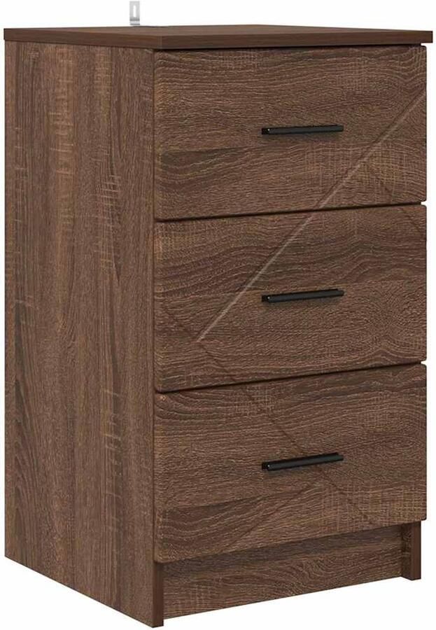 VidaXL Nachtkastje bruin eikenkleur 38 x 38 x 66 cm Bewerkt hout