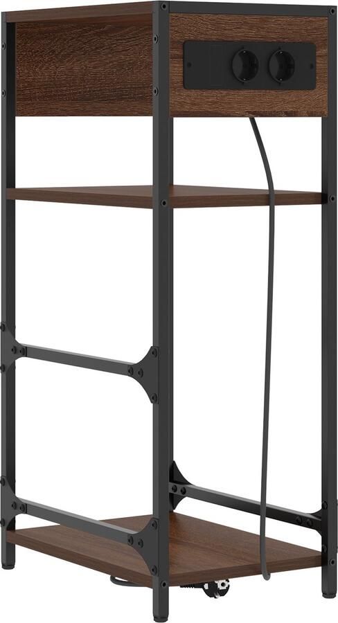 VidaXL Nachtkastje bruin eikenkleur 40 x 27 x 76 cm Bewerkt hout