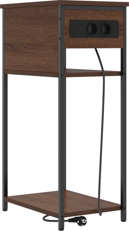 VidaXL Nachtkastje bruin eikenkleur 41 x 28 x 76 cm Bewerkt hout