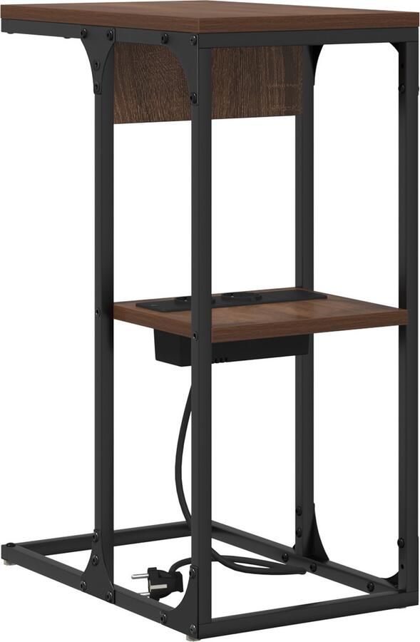 VidaXL Nachtkastje bruin eikenkleur 41.5 x 26 x 60.5 cm Bewerkt hout