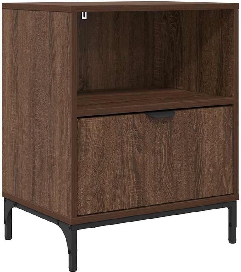 VidaXL Nachtkastje bruin eikenkleur 49 x 36 x 61 cm Bewerkt hout