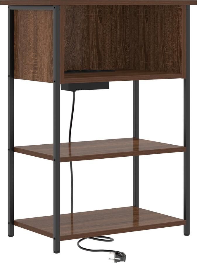 VidaXL Nachtkastje bruin eikenkleur 55 x 31 x 76 cm Bewerkt hout