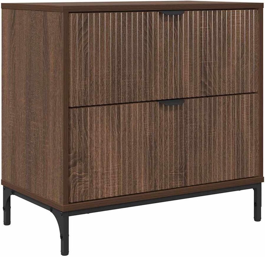 VidaXL Nachtkastje bruin eikenkleur 63 5 x 36 x 61 cm Bewerkt hout