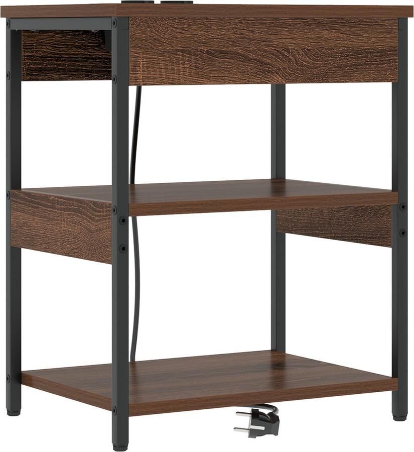 VidaXL Nachtkastje bruin eikenkleur 41 x 31 x 51 cm Bewerkt hout