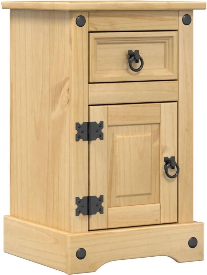 VidaXL -Nachtkastje-Corona-35x32 5x58-cm-massief-grenenhout