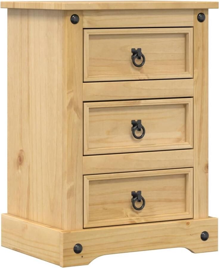 VidaXL -Nachtkastje-Corona-45x35x64-cm-massief-grenenhout