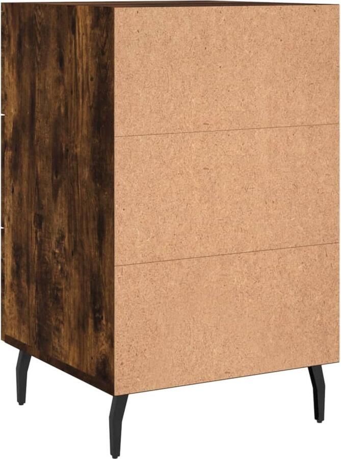 VidaXL Nachtkastje Gerookt Eiken 40x40x66 cm Nachtkastje Kastje Houten Kast Bruine Kast Vintage Kast