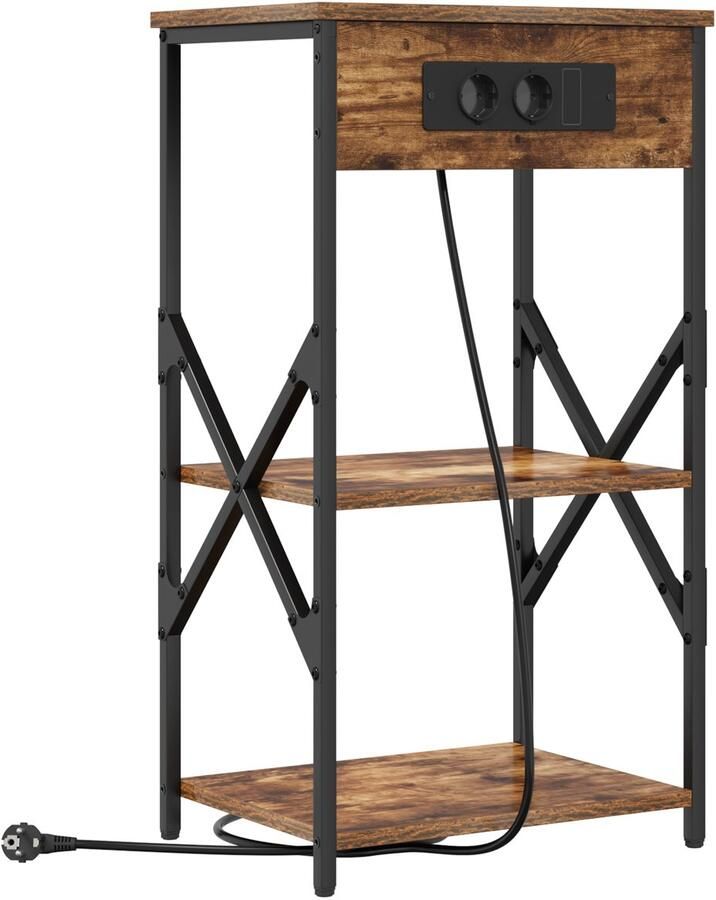 VidaXL Nachtkastje met plank Wandgemonteerd Gerookt eiken Bewerkt hout