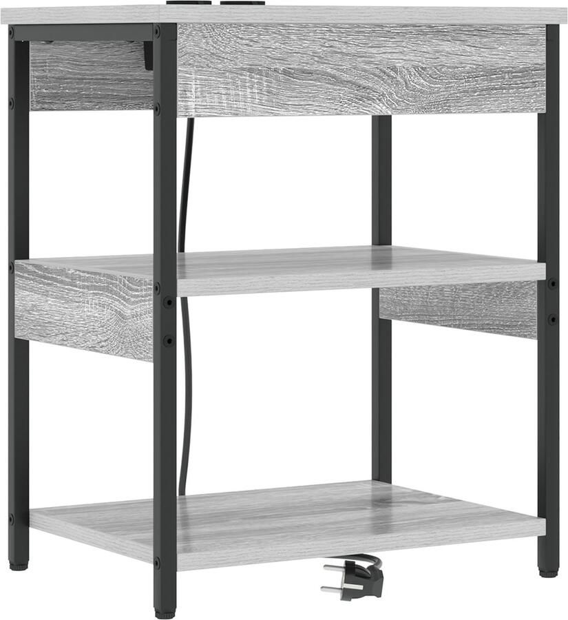 VidaXL Nachtkastje Grijs sonoma 41 x 31 x 51 cm Bewerkt hout