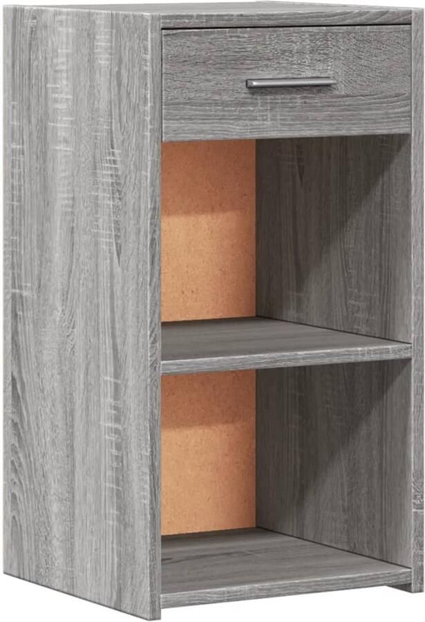 The Living Store Nachtkastje 35x34x65 cm bewerkt hout grijs sonoma eikenkleurig Nachtkastje Nachtkastjes Grijze Nachtkast Houten Nachtkast Sonomane Eiken - Foto 2