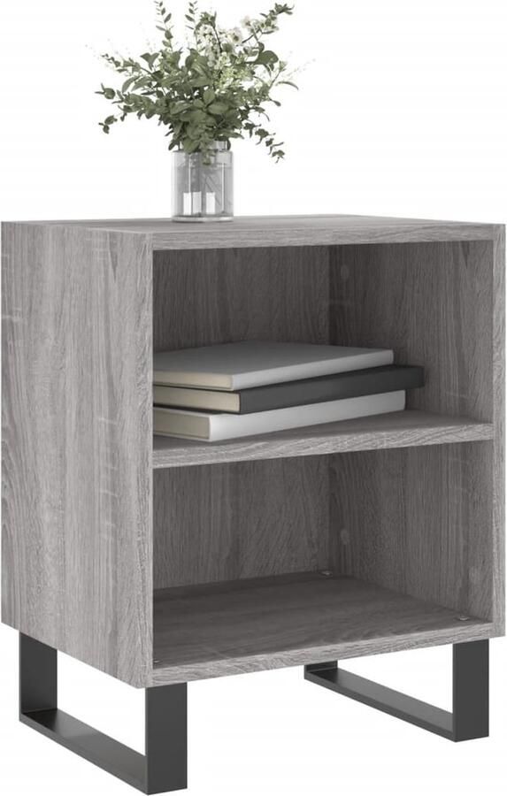 VidaXL Nachtkastje Grijs Sonoma Eiken 40x30x50 cm Nachtkastje Kast Slaapkamermeubel Houten Meubel Grijze Kamerdecoratie