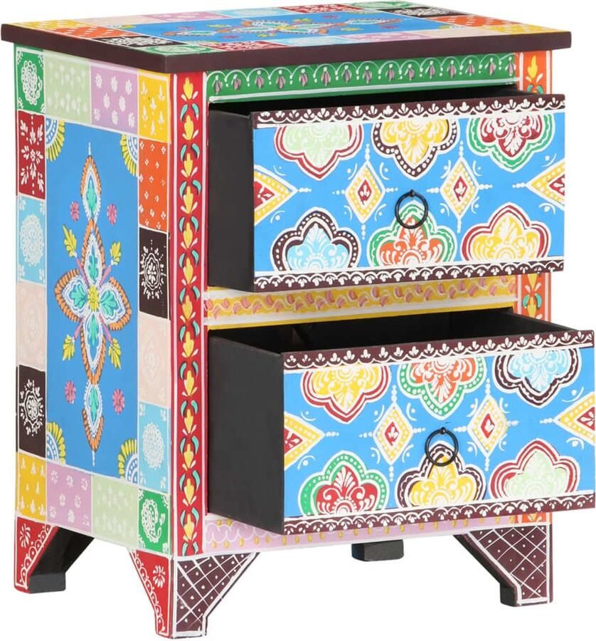 VidaXL -Nachtkastje-handgeschilderd-40x30x50-cm-massief-mangohout