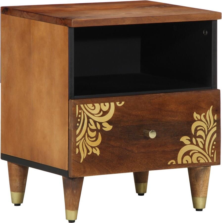 VidaXL Nachtkastje Honingbruin 40 x 33 x 46 cm massief mangohout