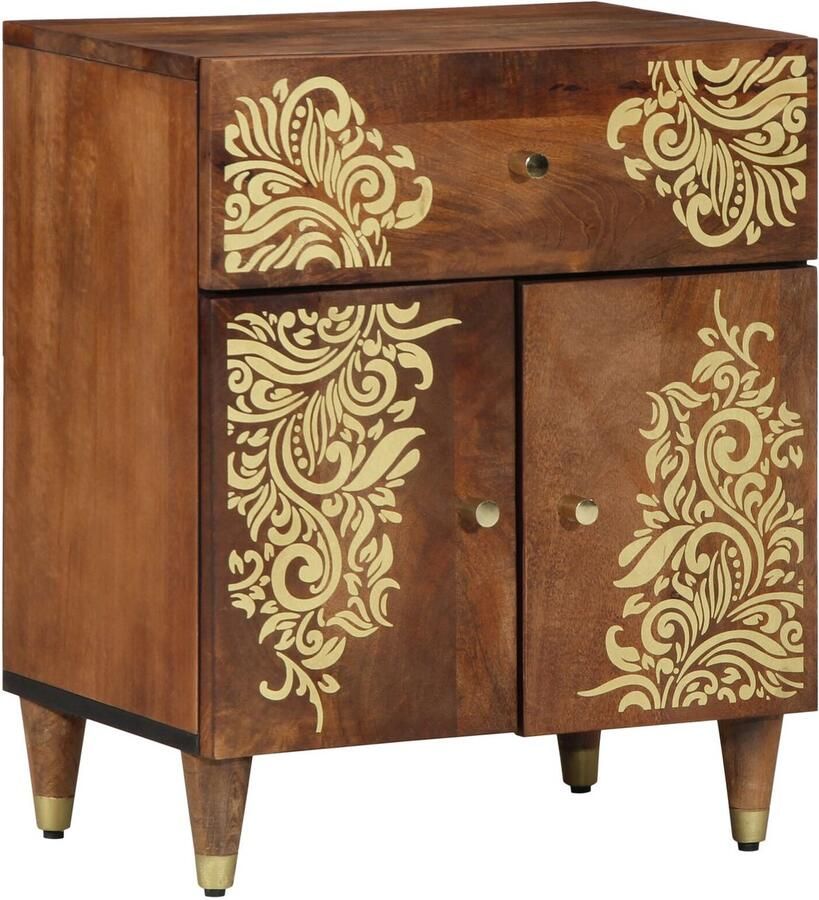 VidaXL Nachtkastje Honingbruin Massief hout 50 x 33 x 60 cm Opslag