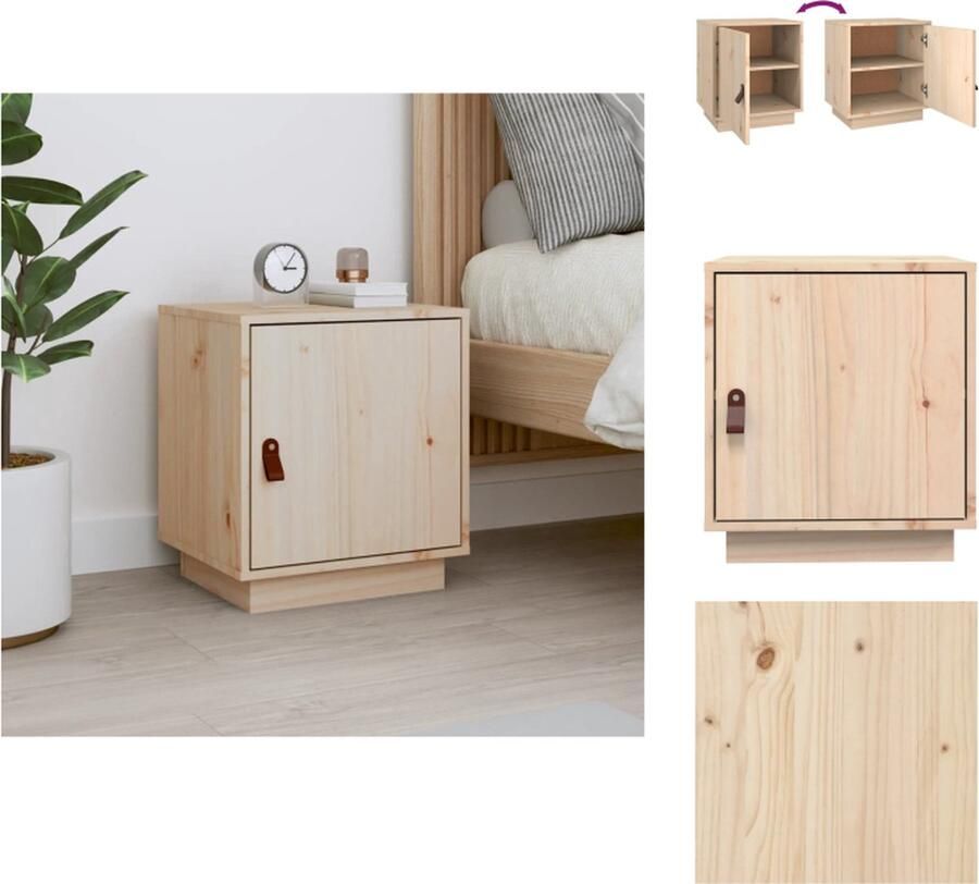 VidaXL Nachtkastje Hout 40 x 34 x 45 cm Massief grenenhout Voldoende opbergruimte Kast