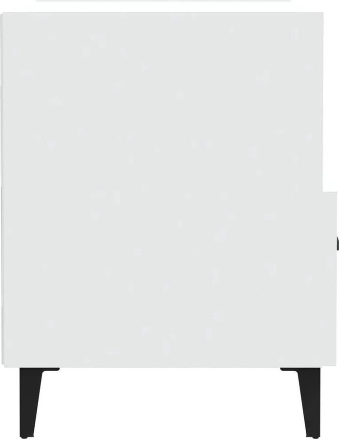 VidaXL Nachtkastje Hout & Metaal Wit 40x35x47 5cm Nachtkastje Slaapkamermeubilair Houten Meubels Wit Meubilair Bergruimte