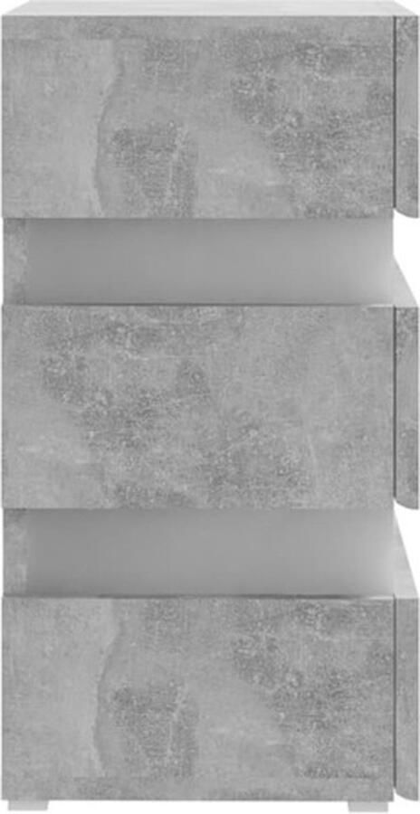 VidaXL Nachtkastje LED 45x35x67 cm Betongrijs Nachtkastje Led Lamp Betonnen Grijs Slaapkamer Decoratie Nachtlampje Woonaccessoires Design Meubel - Foto 2