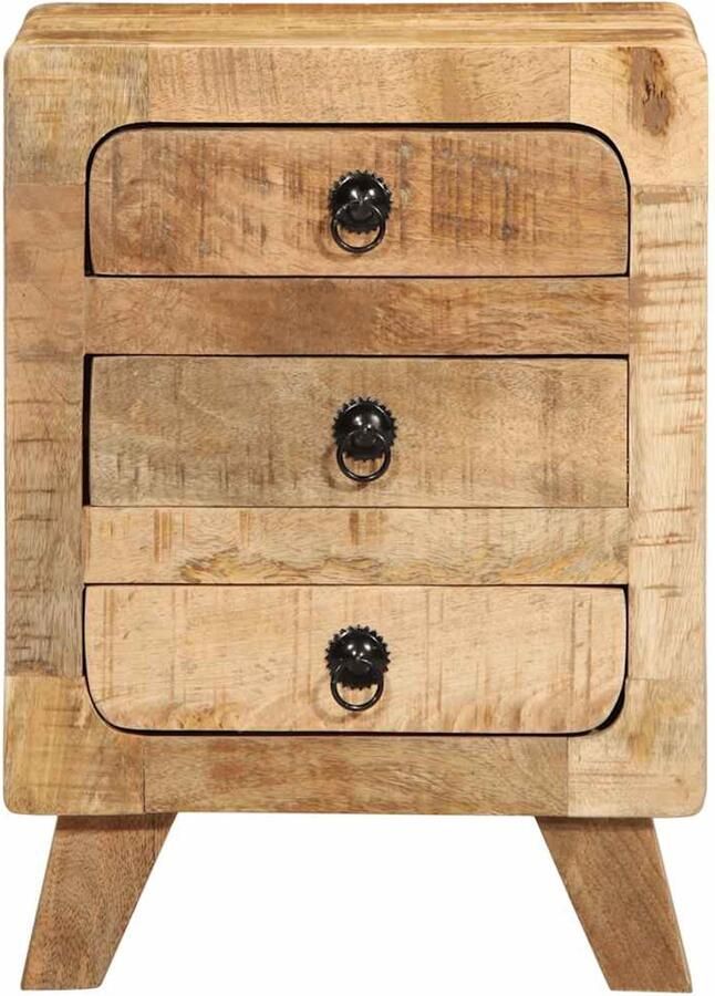 VidaXL Nachtkastje Mangohout 37x32x50 cm Nachtkastje Nachtkastjes Bijzettafel Wandkastje