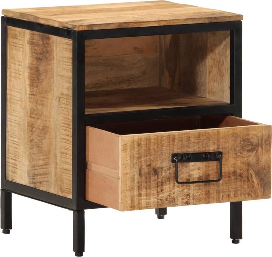 VidaXL Nachtkastje Mangohout 40x35x50 cm Nachtkastje Bijzettafel Houten Kast Mango Wood Furniture Vintage Nachtlamp