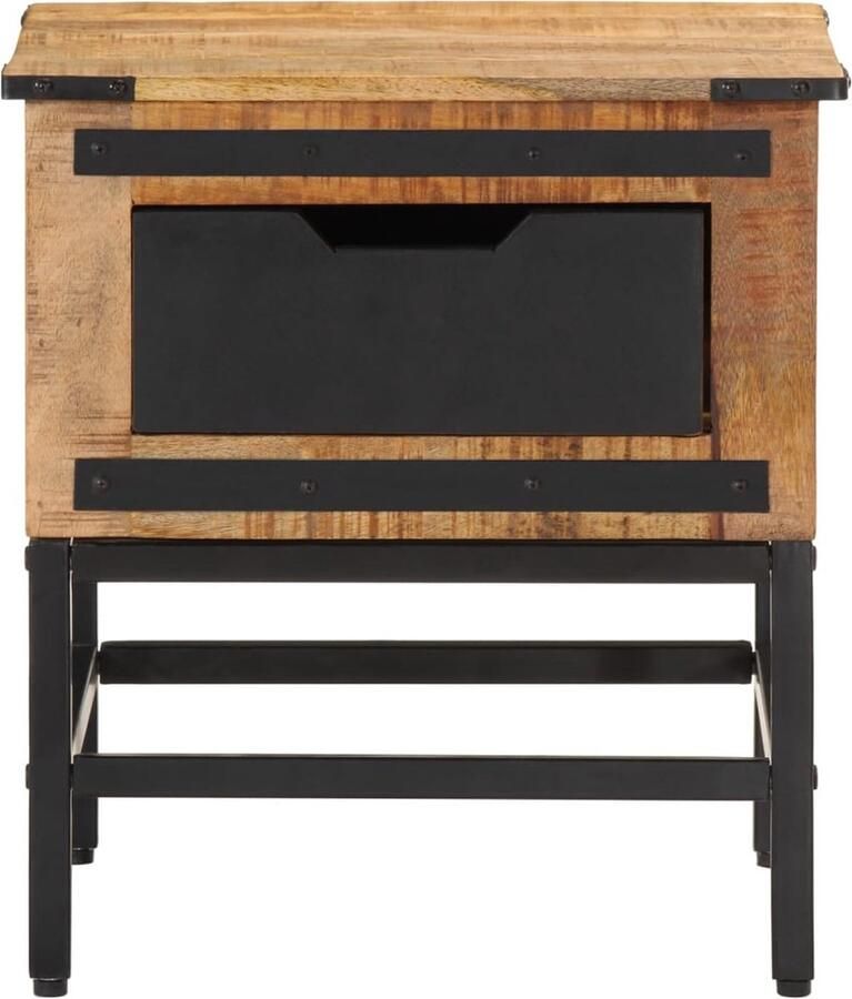 VidaXL Nachtkastje Mangohout 40x40x45 cm Nachtkastje Mangohouten Kast Houten Nachttafel Bijzettafel Industriële Tafel