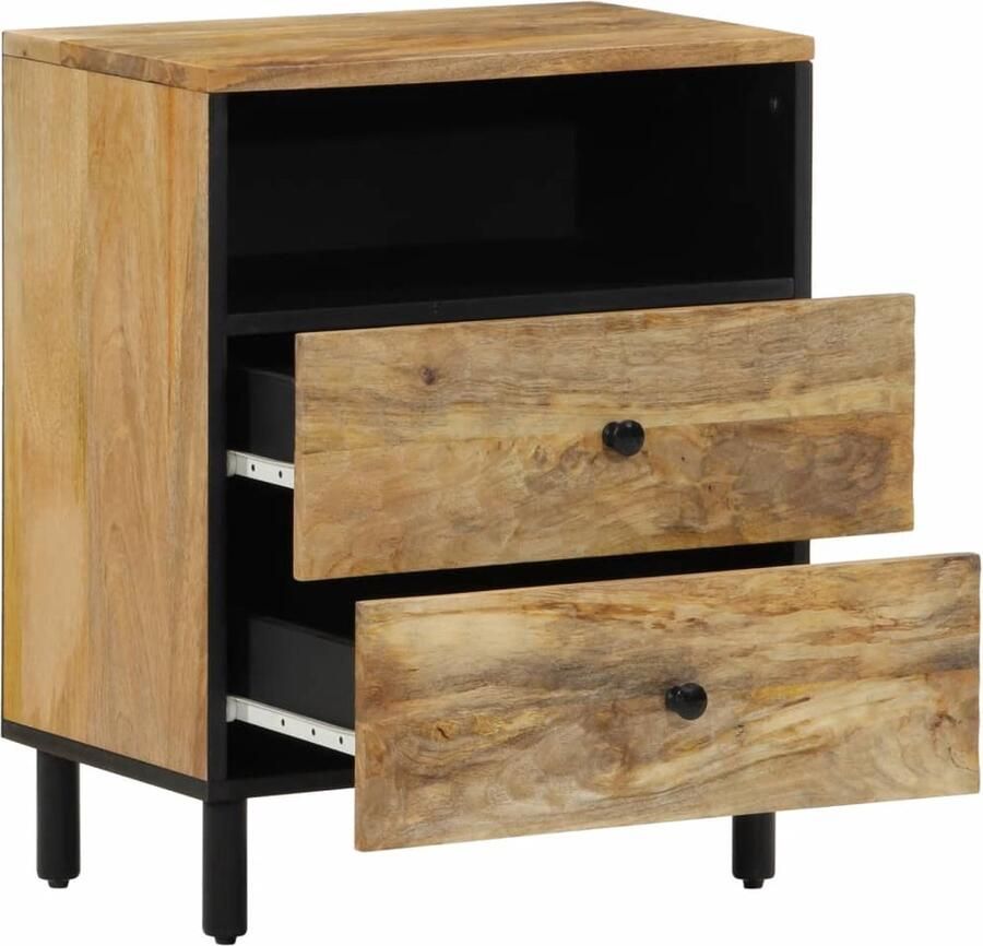 VidaXL Nachtkastje Mangohout 50x33x60 cm Nachtaandrijftafel Houten Nachtkastje Mango Wood Furniture Salontafels Kamerdecoratie