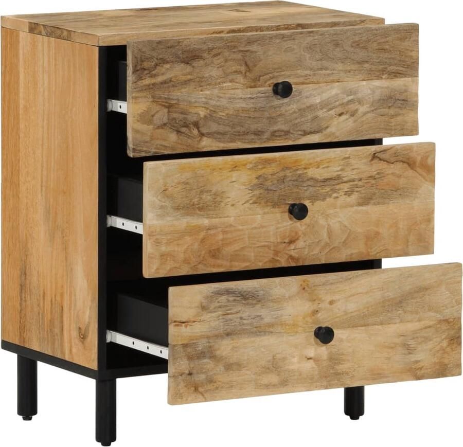 VidaXL Nachtkastje Mangohout 50x33x60 cm Nachtkastje Houten Nachtkastje Mangohout Salontafel Kamermeubel