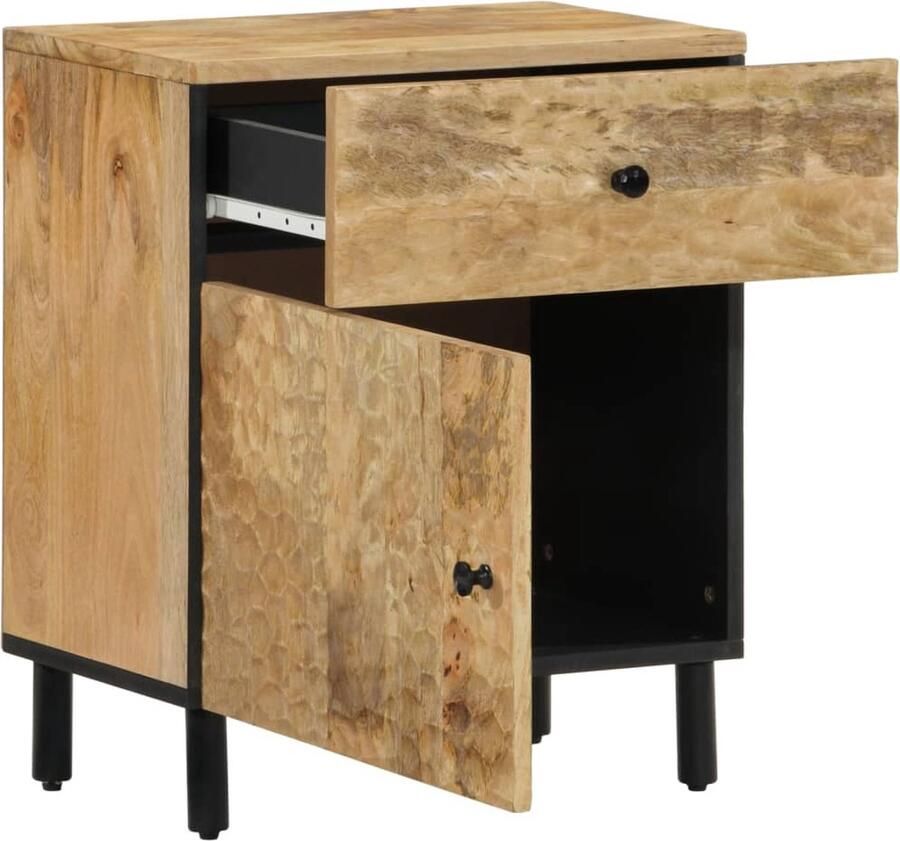VidaXL Nachtkastje Mangohout 50x33x60 cm Nachtkastje Mangohout Houten Kast Salontafel Bijzettafel