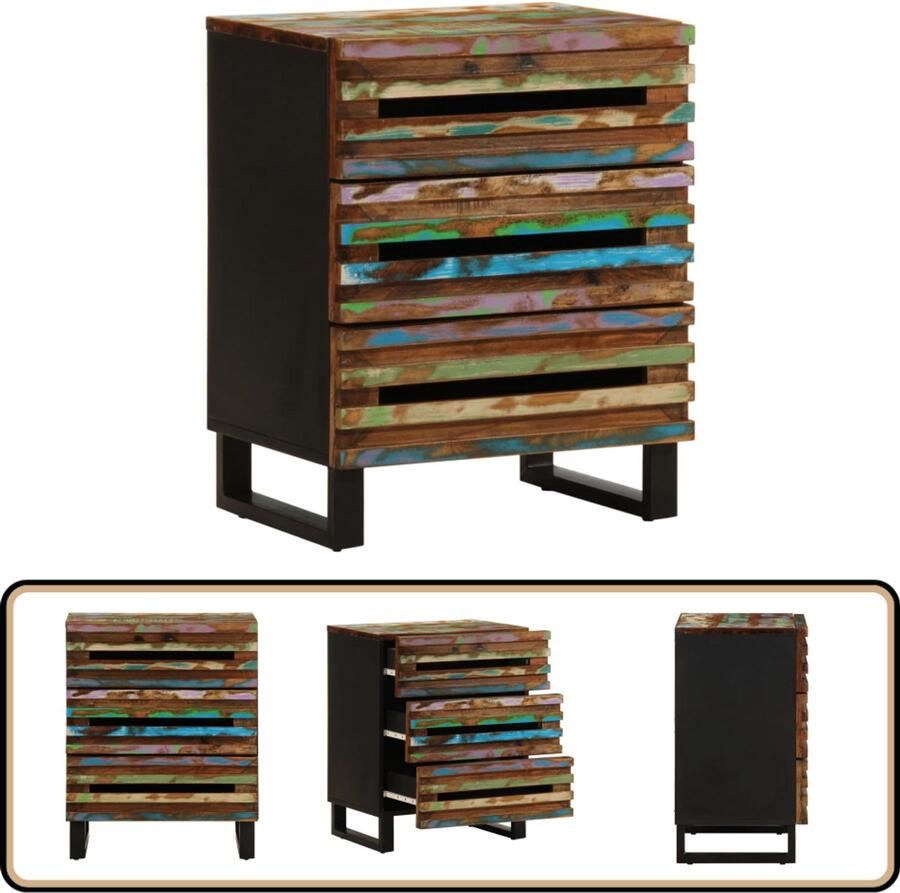 VidaXL Nachtkastje Massief Acaciahout 50x34x62 cm Nachtkastje Nachtkastjes Bijzettafel Wandkastje