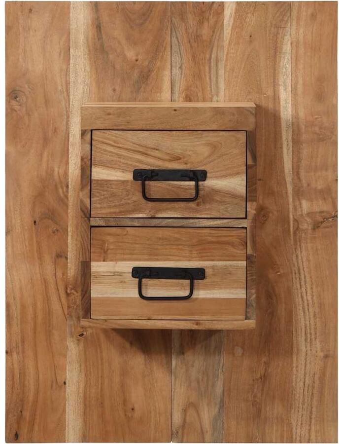 VidaXL Nachtkastje Massief acaciahout 60x32x80 cm Nachtkastje Nachtkastjes Bijzettafel Wandkastje