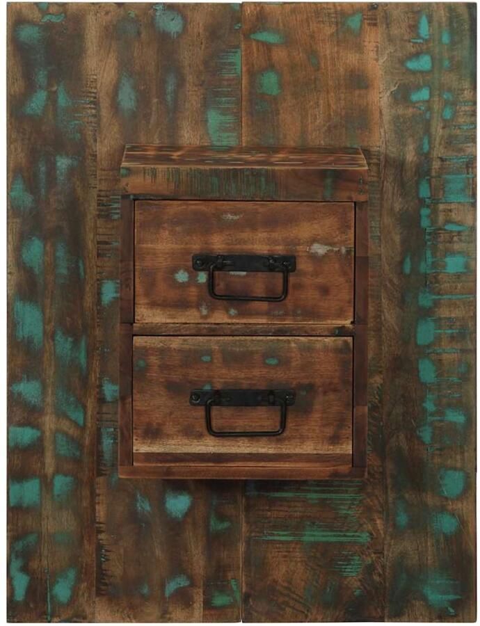 VidaXL Nachtkastje Massief gerecycled hout 60x32x80 cm Nachtkastje Nachtkastjes Bijzettafel Wandkastje