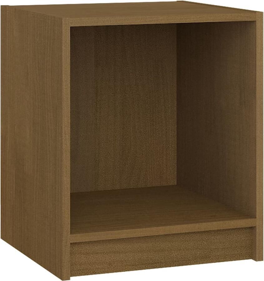 VidaXL Nachtkastje Massief Grenenhout Honingbruin Nachtkastje Bijzettafel Houtmeubel Meubilair Slaapkamer Bruine Meubel Grenoblehouten Meubel Vintage Style Landelijke Stijl Moderne Nachttafel
