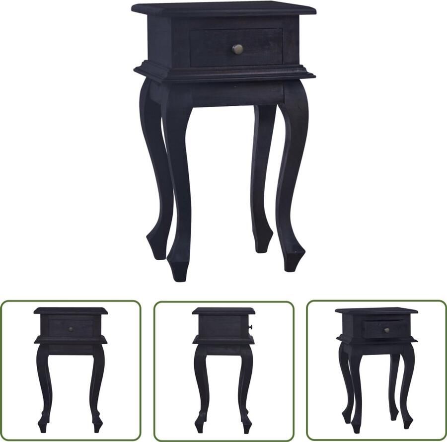 VidaXL Nachtkastje Massief Mahoniehout 35x30x60 cm Nachtkastje Vintage Meubilair Mahoniehouten Kast Vintage Design Salon Tafel Slaapkamer Accessoires Sidetable