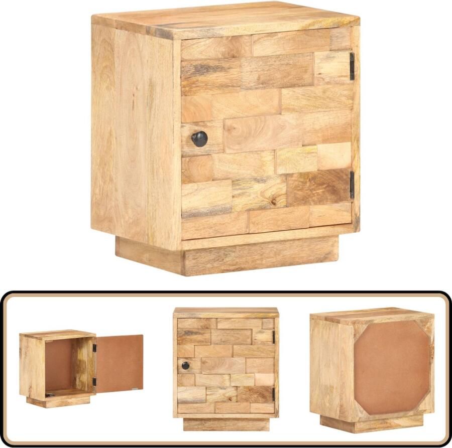 VidaXL Nachtkastje Massief Mangohout 40x30x45 cm Nachtkastje Mangohout Vintage Retro Meubilair