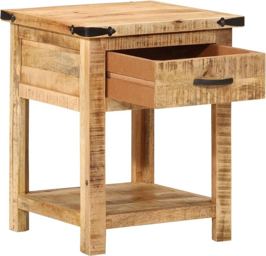 VidaXL Nachtkastje Massief Mangohout 40x40x50 cm Nachtkastje Nachtkastjes Bijzettafel Wandkastje